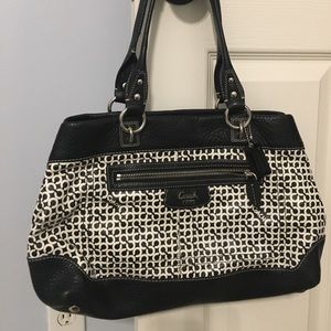 Coach Black and White Tote